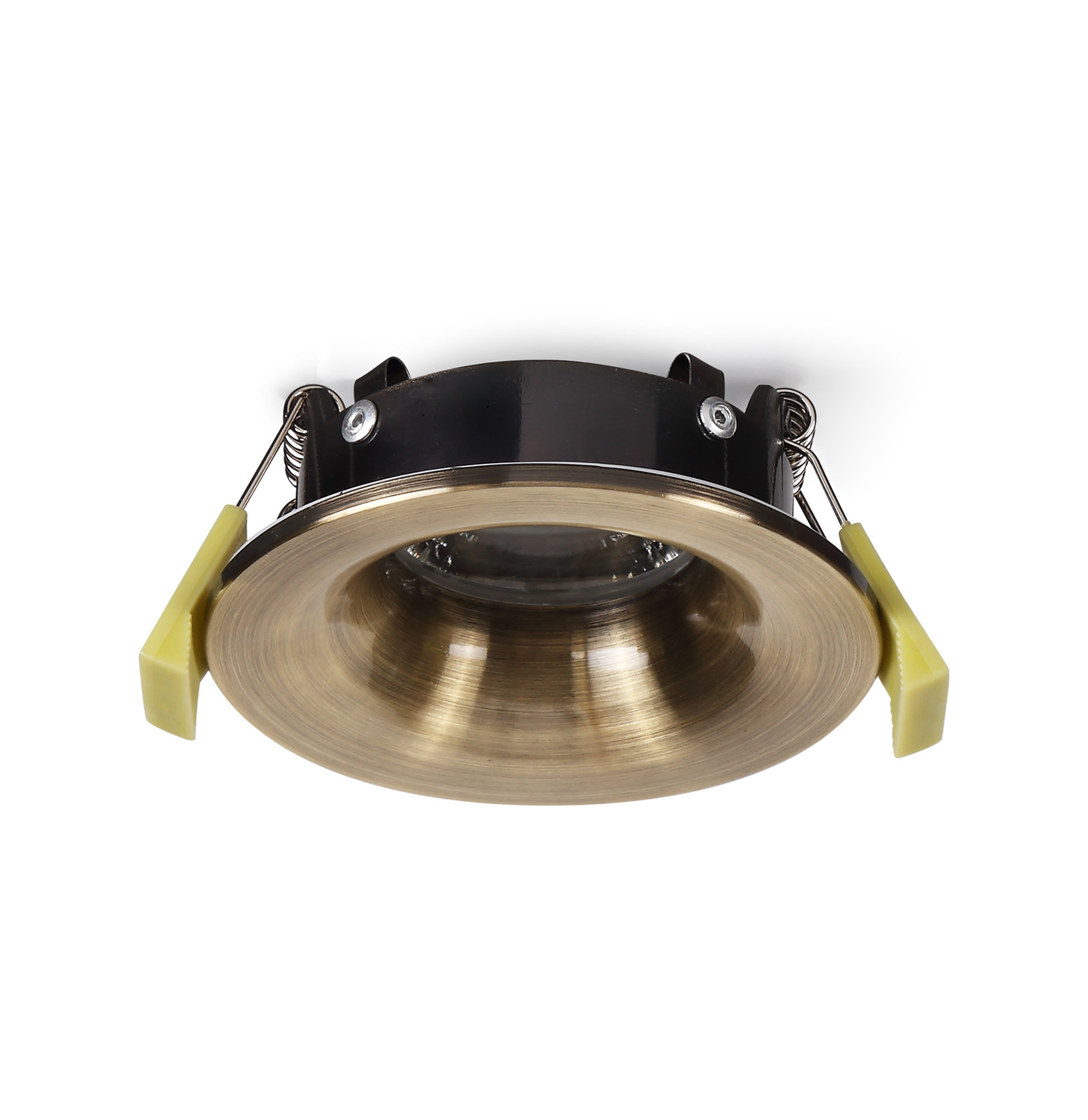 Bruve GU10 Recessed Round Antique Brass IP65 Downlighter, Cut-Out 68mm DX200404  Dlux Bruve IP65